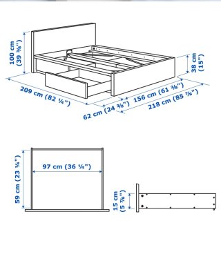 Cama blanca con 4cajones un diseño sencillo,bonito