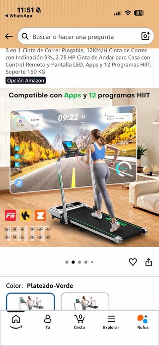Cinta de Correr Plegable 12KM/H precio actual 150