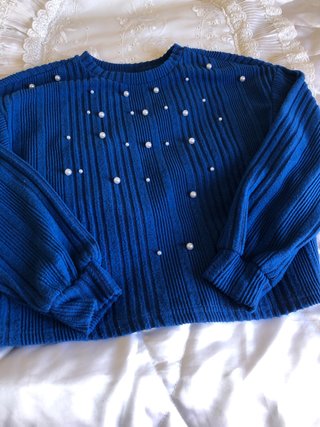 Jersey Azul con Pedrería Talla XS