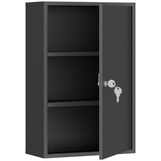Botiquín armario pared metal 3 baldas llaves negro
