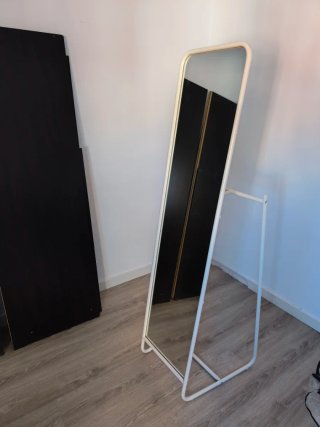 Espejo de Pie con Estructura Blanca