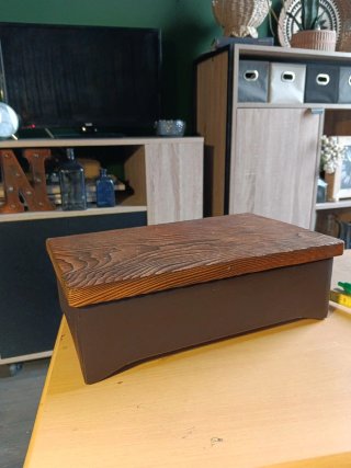 Caja de Madera y Polipiel 27x16x9 cm