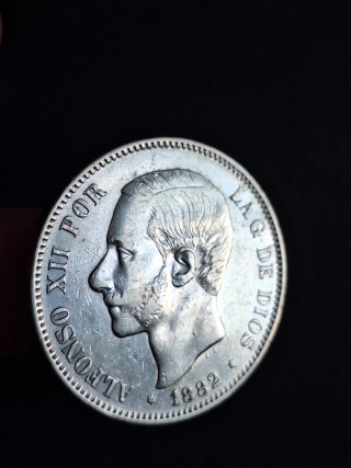 Moneda 5 Pesetas Alfonso XII 1882