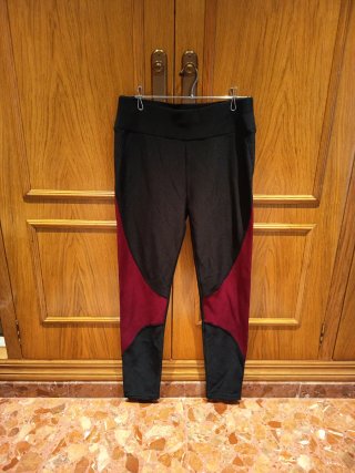 Mallas Deportivas Mujer Negro y Rojo