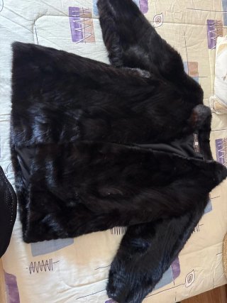 Chaquetón de Piel Auténtica Negro