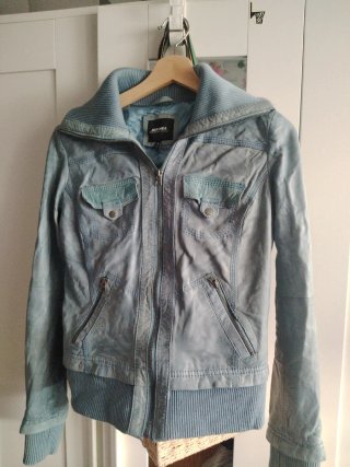 Chaqueta de Piel Bershka Azul Talla M