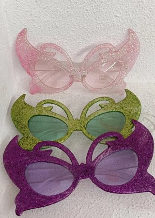 Lote 3 Gafas de Disfraz con Purpurina
