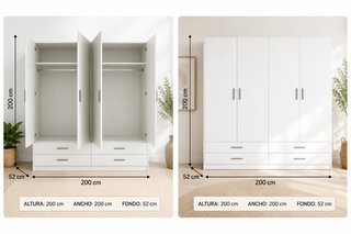 Armario de 4 Puertas Blanco