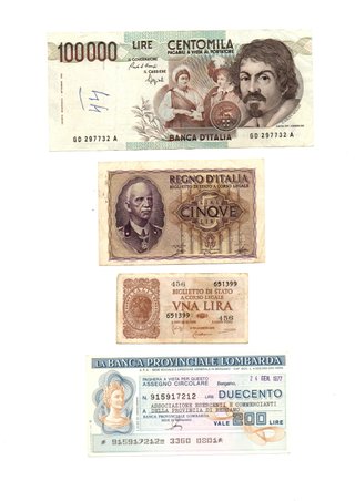 (4) LOTTO BANCONOTE IN LIRE ITALIANE