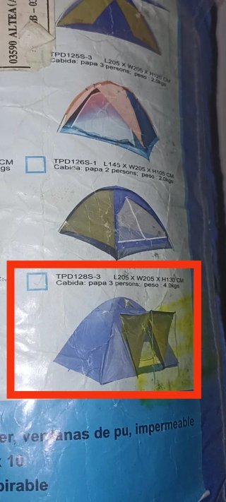 Tienda de campaña iglú TPD128S-3 enrollable