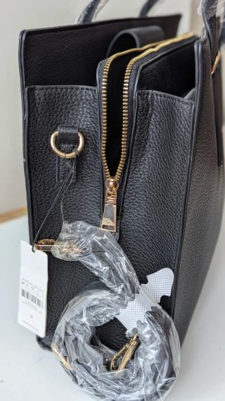 Bolso negro polipiel con asas y bandolera, Parfois