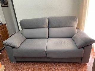 Sofá cama gris con colchón a estrenar