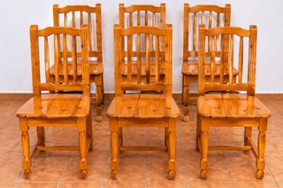 Pack de 6 Sillas de Madera Maciza