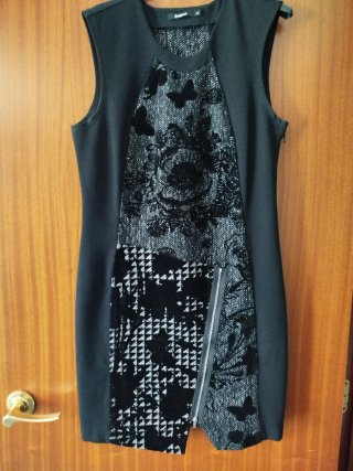 Vestido Desigual Negro Talla 44