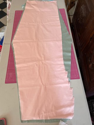 Retales de tela rosa y verde