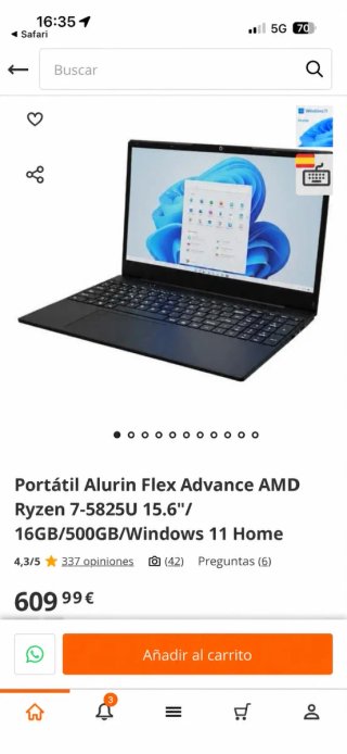 Portátil Alurin Flex Advance 15.6