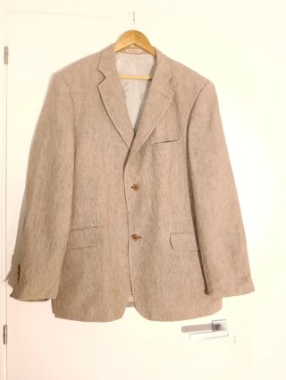 Americana de lino beige