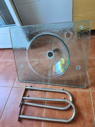 Lavabo de Cristal con Soporte Metálico
