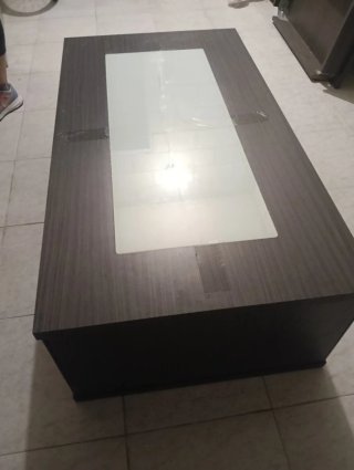 Mesa de Centro de Madera y Cristal