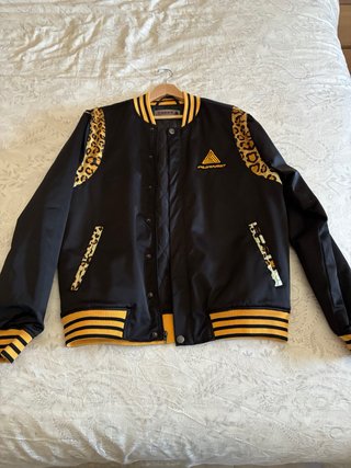 Chaqueta Bomber Pyramid Negra y Amarilla