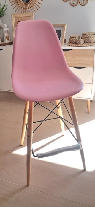 Taburete Alto de Cocina Rosa