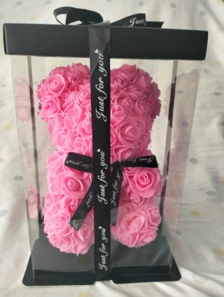 Oso de Rosas de Foam Rosa