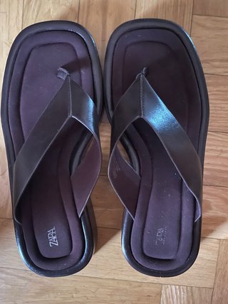 Sandalias Zara Marrón Chocolate Talla 37