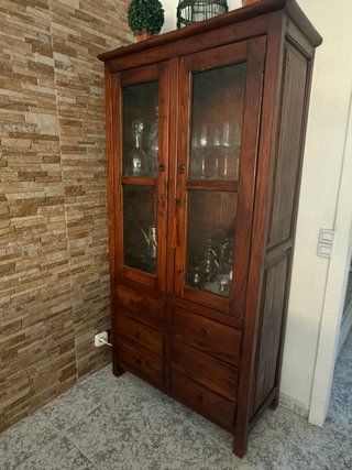 Vitrina de Madera Pino Nogal