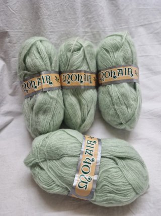 4 Ovillos de Lana Mohair Verde