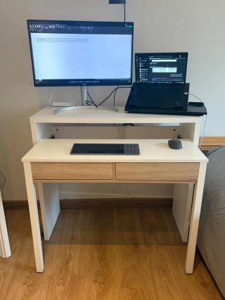 Escritorio Plegable Blanco con cajones