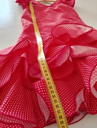 Traje de flamenca corto rojo y blanco 5 a 9 años