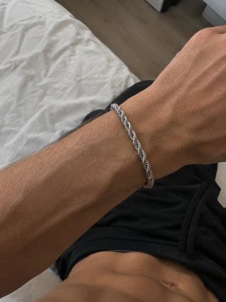 Pulsera de cadena trenzada de acero inoxidable