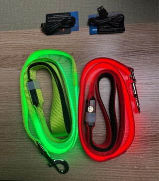 2 Correas LED para Perro Recargables USB
