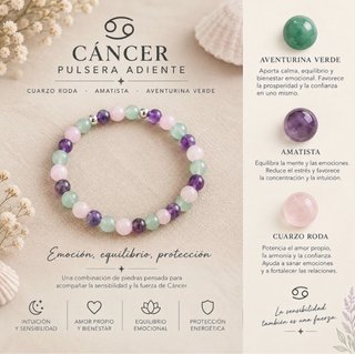 Pulsera de Piedras Naturales - Cáncer