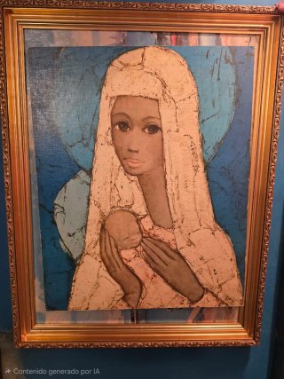 Cuadro Antiguo Virgen con Niño