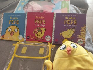 3 libros El pollo Pepe + regalo mochila