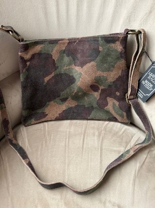 Bolso Bandolera de Piel Estampado Camuflaje