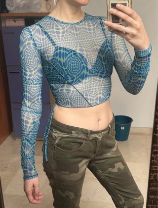 Camiseta de tul estampada