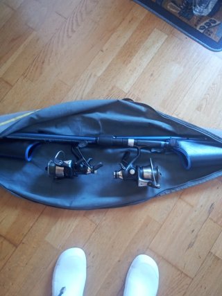 2 Cañas carbono grawell 3.60y carretes vortex tx