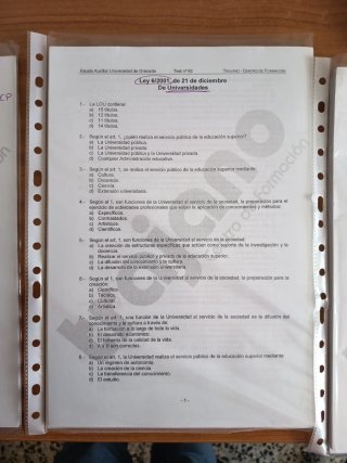 Test Oposiciones Auxiliar Adm. UGR