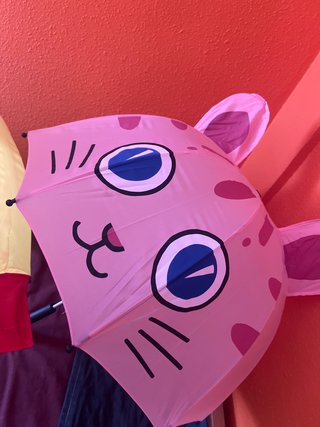 Paraguas Infantil de Conejita rosa y Pato amarillo