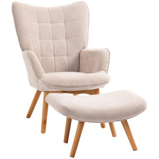 Sillón Relax con Puff Reposapiés en Terciopelo a R