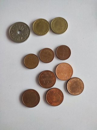 Lote de 11 Monedas Escandinavas