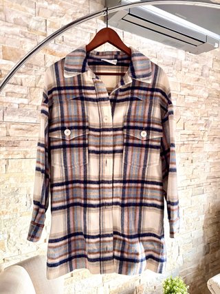 Sobrecamisa de cuadros Mango