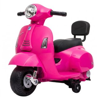 Moto eléctrica infantil rosa tipo Vespa, con litio