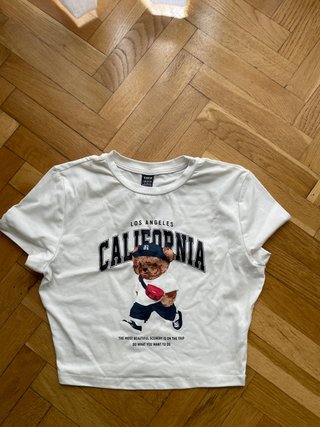 Camiseta corta Shein blanca talla S