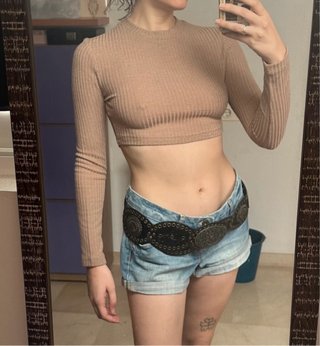 Jersey Crop Beige