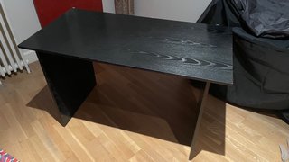Mesa de estudio de madera negra 120x60
