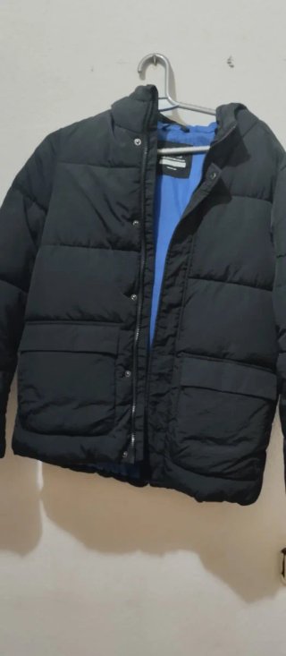 Chaqueta de niño Acolchada Negra y Azul talla 14