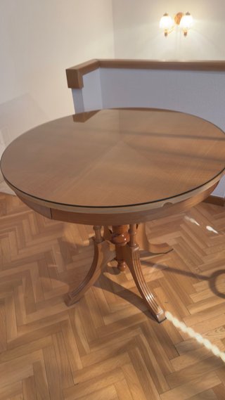 Mesa de estar redonda de madera,se abre